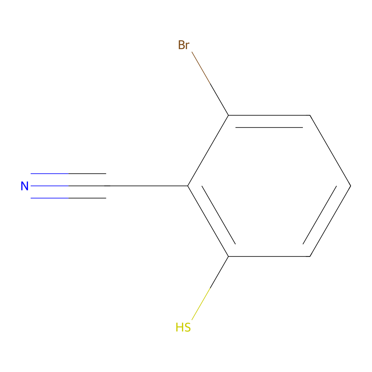 2-Bromo-6-mercaptobenzonitrile molecular structure, CAS 1374518-01-0
