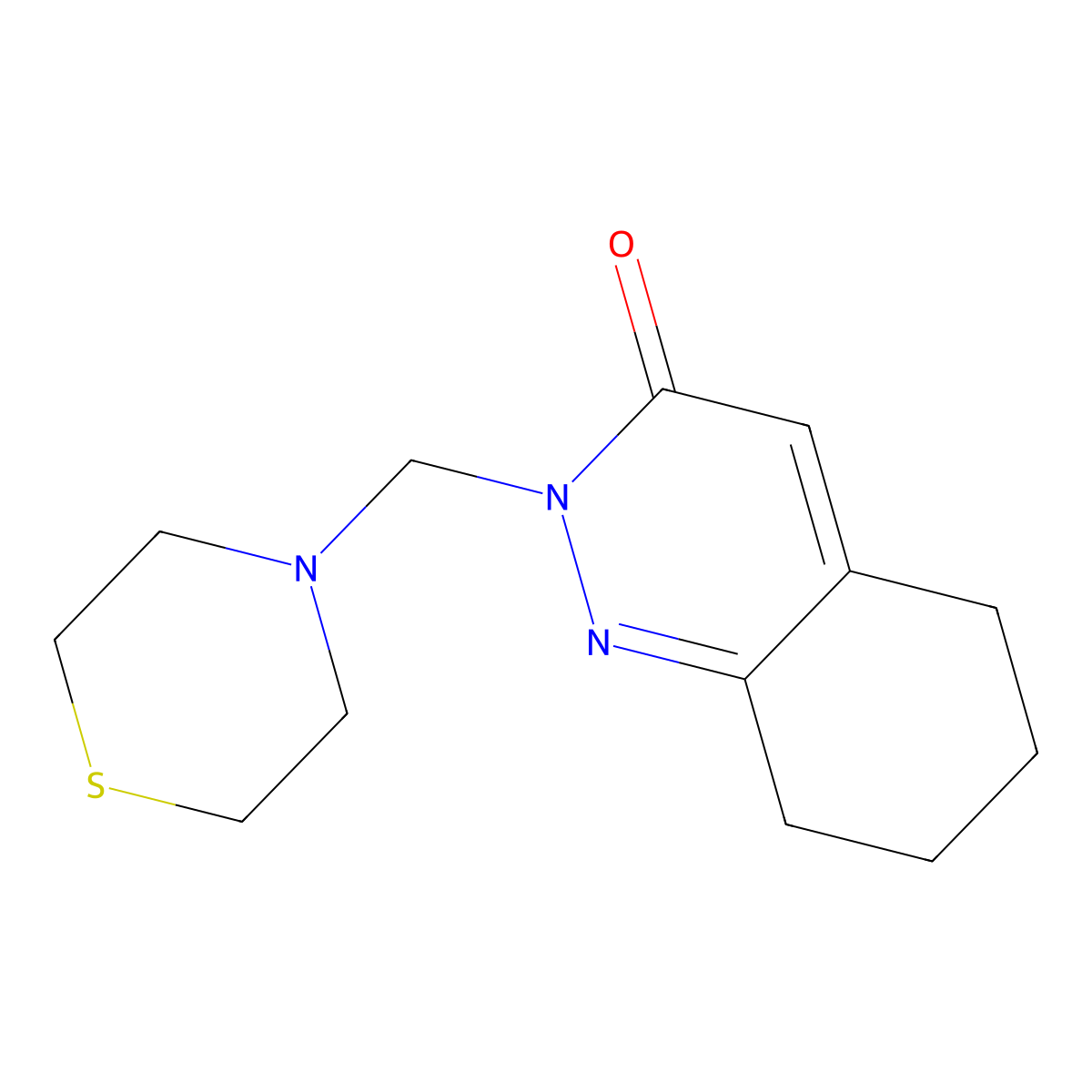 2-(thiomorpholin-4-ylmethyl)-5,6,7,8-tetrahydrocinnolin-3(2H)-one molecular structure, CAS 1374518-42-9