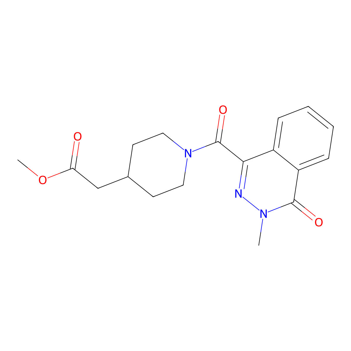 Methyl {1-[(3-methyl-4-oxo-3,4-dihydrophthalazin-1-yl)carbonyl]piperidin-4-yl}acetate molecular structure, CAS 1374518-54-3