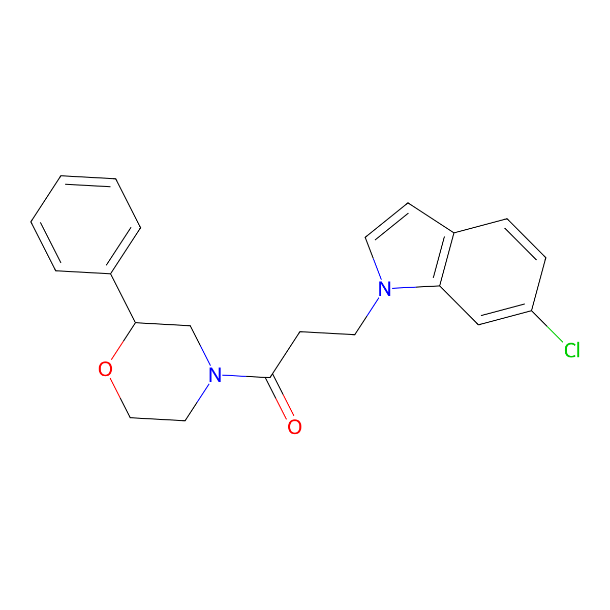 3-(6-chloro-1H-indol-1-yl)-1-(2-phenylmorpholino)-1-propanone molecular structure, CAS 1374518-70-3