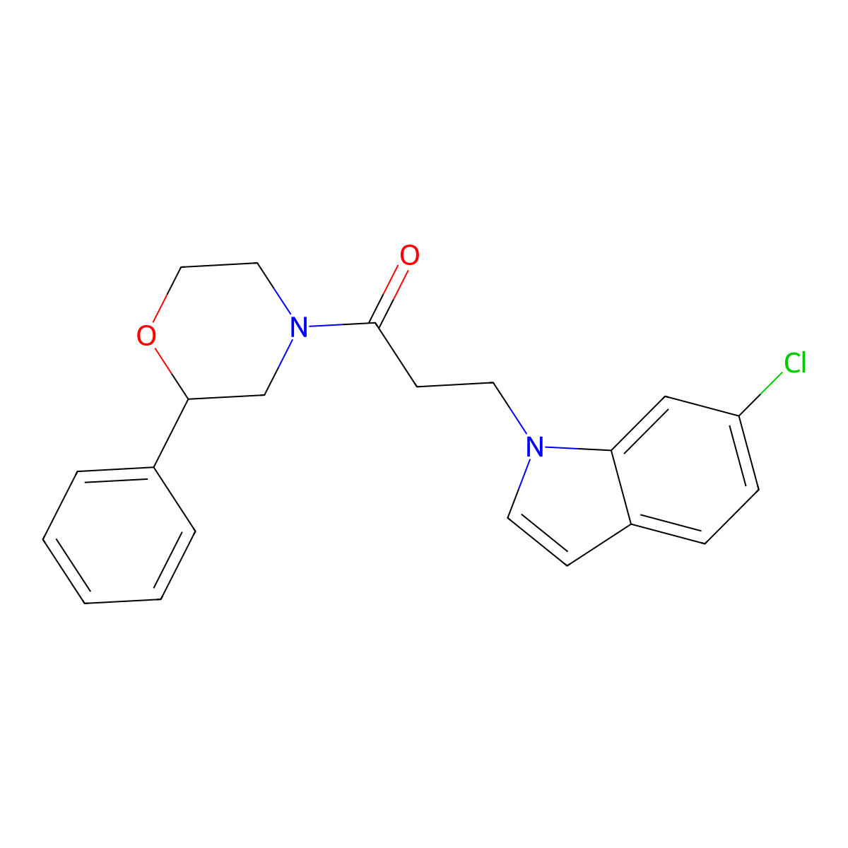 3-(6-chloro-1H-indol-1-yl)-1-(2-phenylmorpholino)-1-propanone molecular structure, CAS 1374518-70-3
