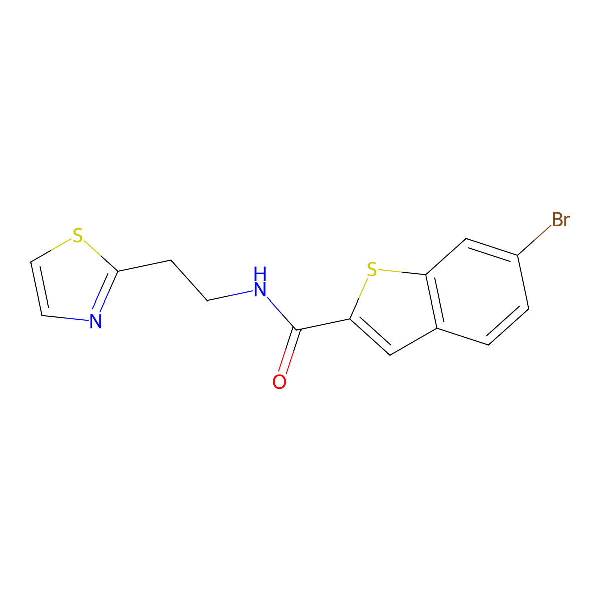 6-bromo-N-[2-(1,3-thiazol-2-yl)ethyl]-1-benzothiophene-2-carboxamide molecular structure, CAS 1374518-90-7