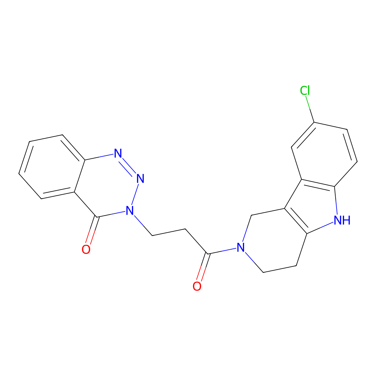 3-[3-(8-chloro-1,3,4,5-tetrahydro-2H-pyrido[4,3-b]indol-2-yl)-3-oxopropyl]-1,2,3-benzotriazin-4(3H)-one molecular structure, CAS 1374519-24-0