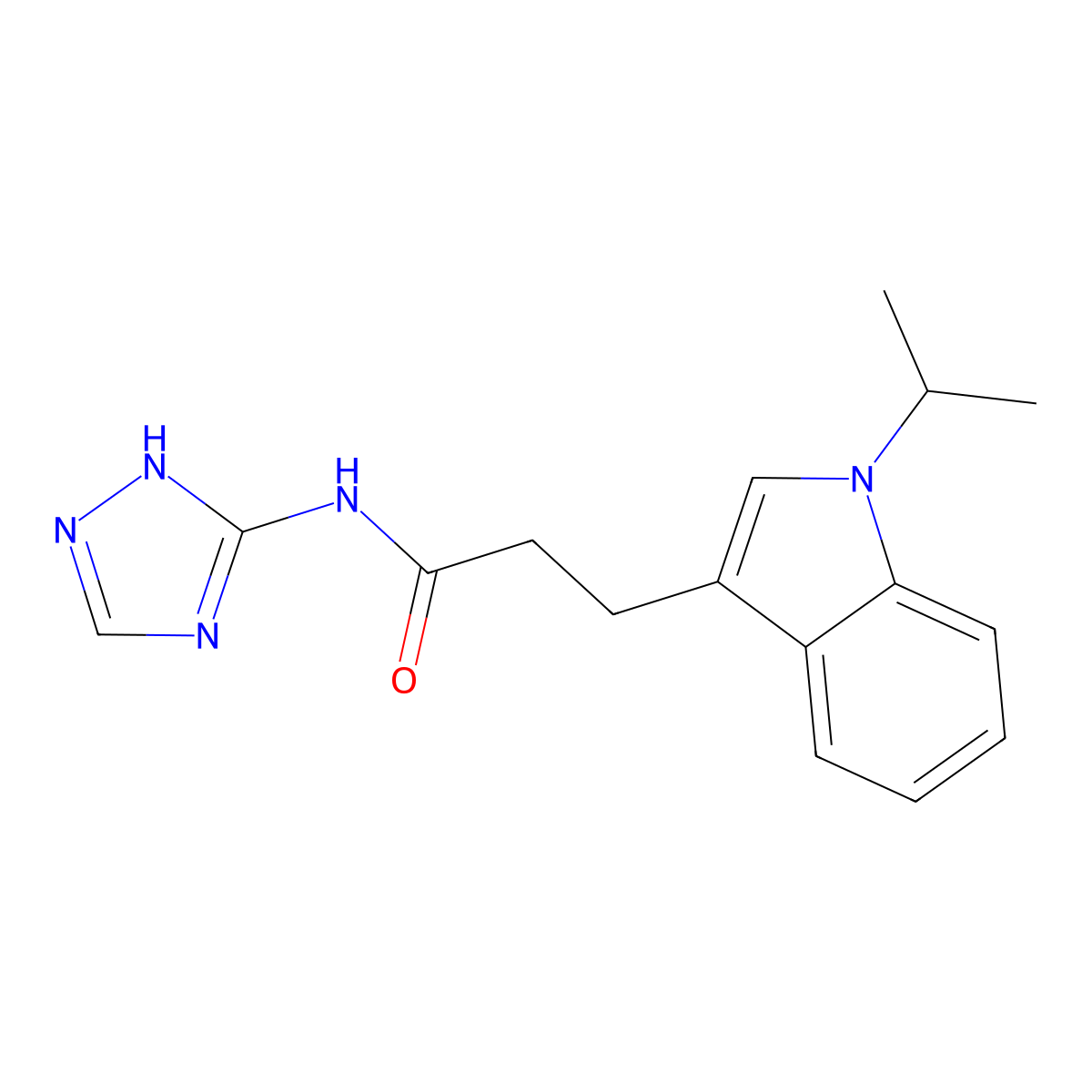 3-[1-(propan-2-yl)-1H-indol-3-yl]-N-(4H-1,2,4-triazol-3-yl)propanamide molecular structure, CAS 1374519-27-3