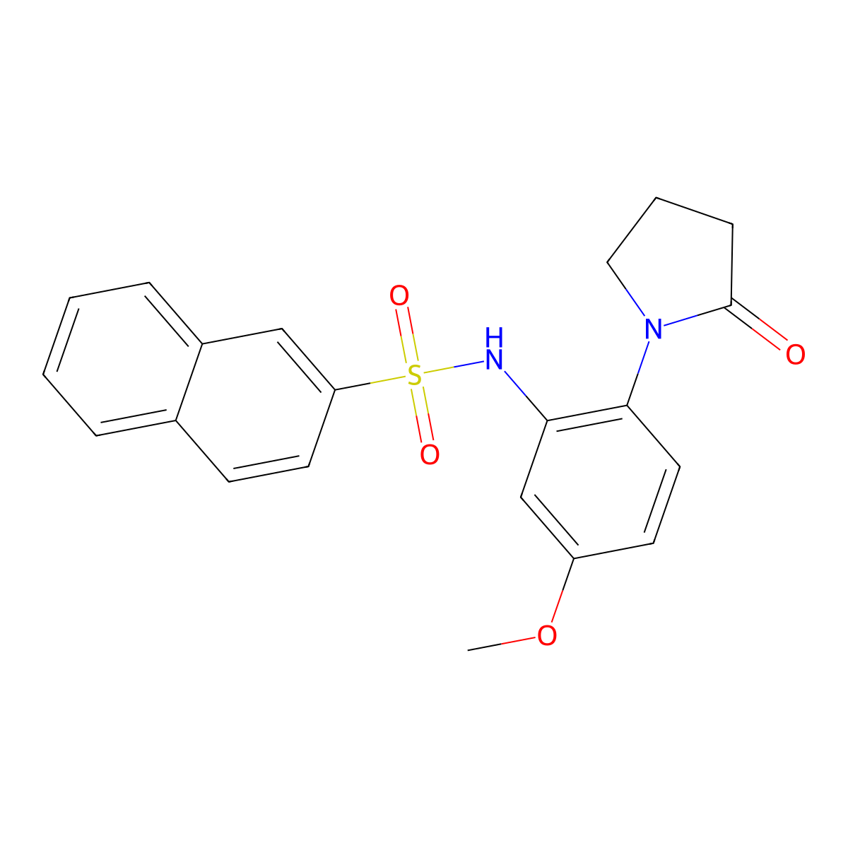 N-[5-methoxy-2-(2-oxopyrrolidin-1-yl)phenyl]naphthalene-2-sulfonamide molecular structure, CAS 1374519-44-4