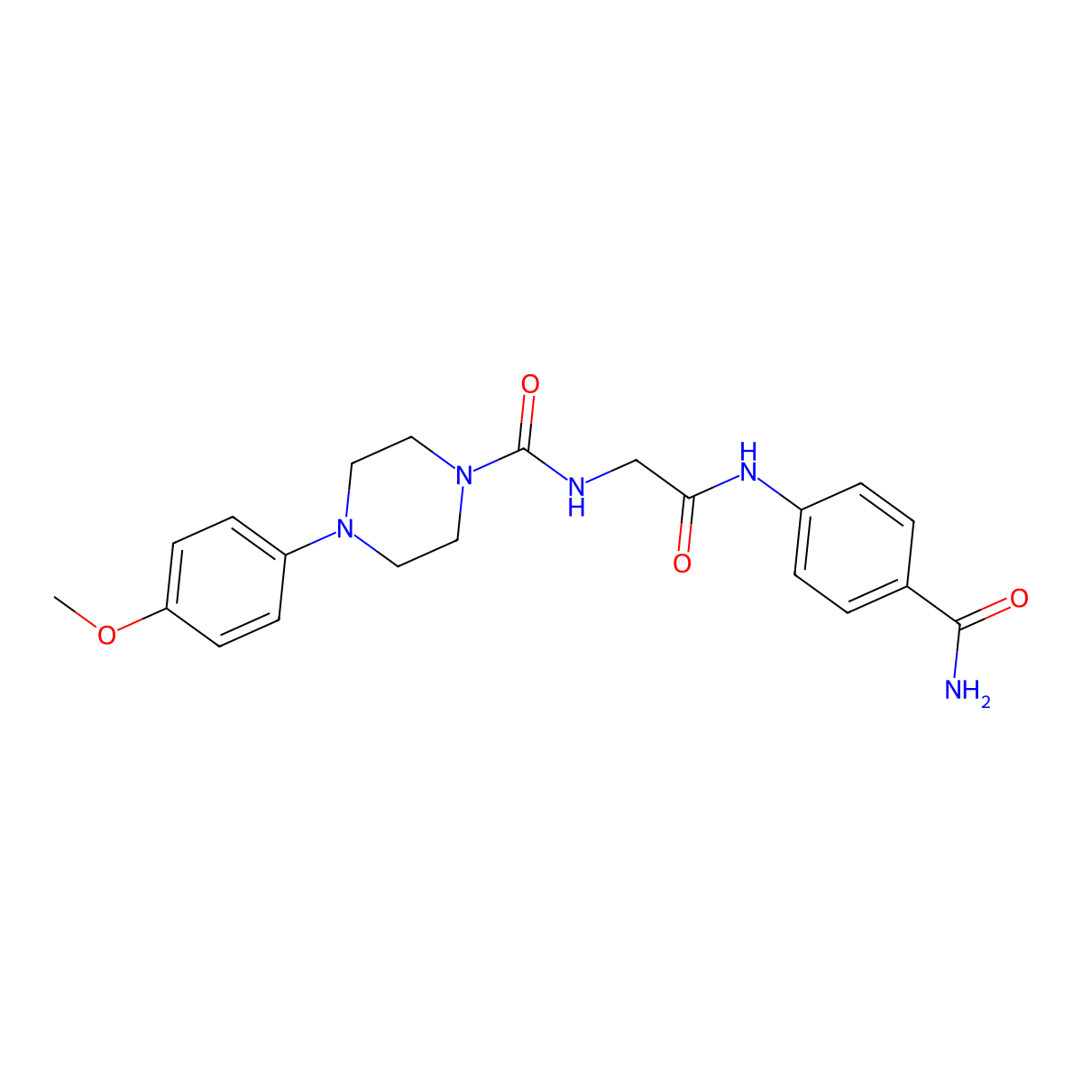 N-{2-[(4-carbamoylphenyl)amino]-2-oxoethyl}-4-(4-methoxyphenyl)piperazine-1-carboxamide molecular structure, CAS 1374519-53-5