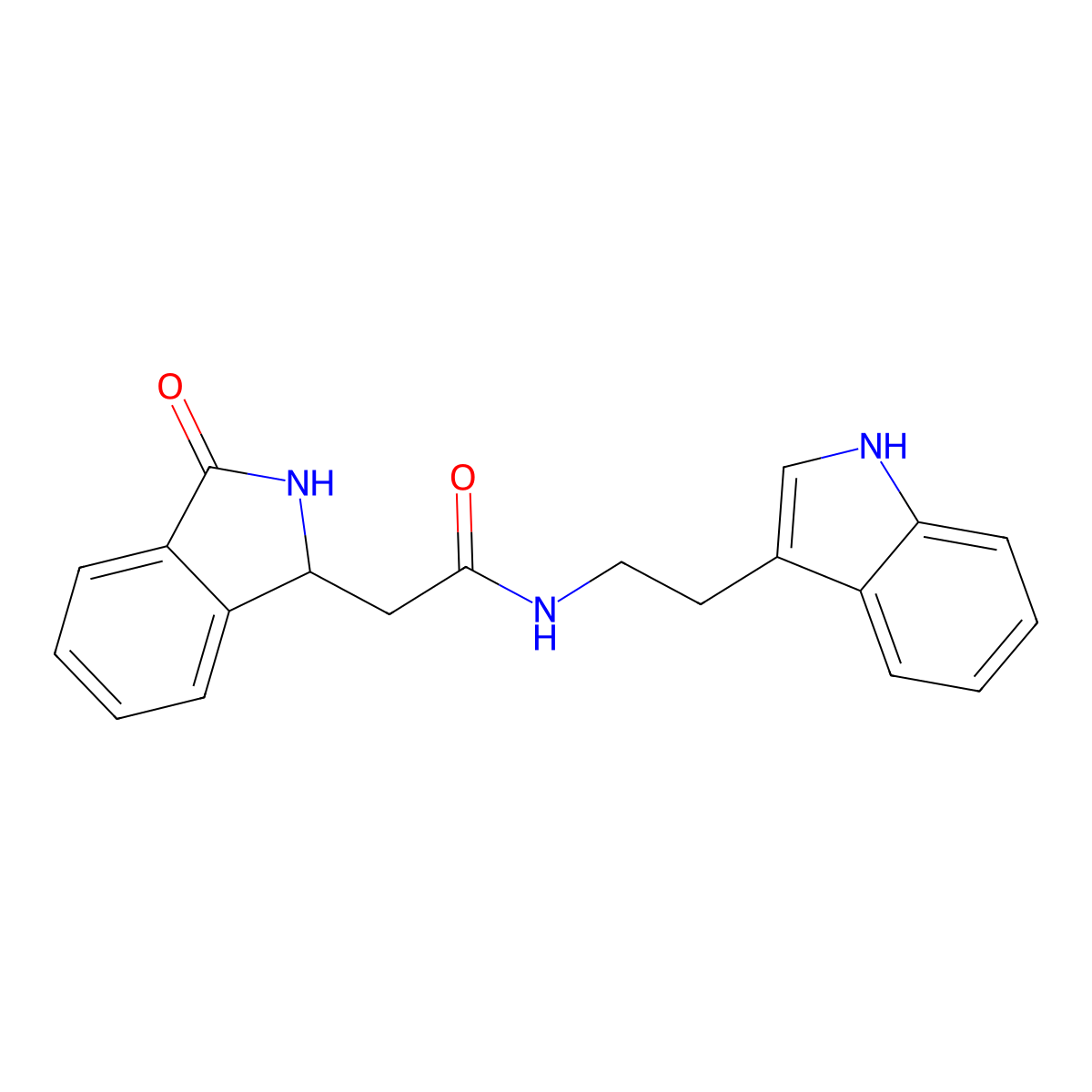 N-[2-(1H-indol-3-yl)ethyl]-2-(3-oxo-2,3-dihydro-1H-isoindol-1-yl)acetamide molecular structure, CAS 1374519-77-3