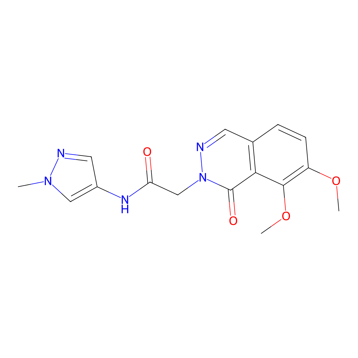 2-(7,8-dimethoxy-1-oxophthalazin-2(1H)-yl)-N-(1-methyl-1H-pyrazol-4-yl)acetamide molecular structure, CAS 1374519-81-9