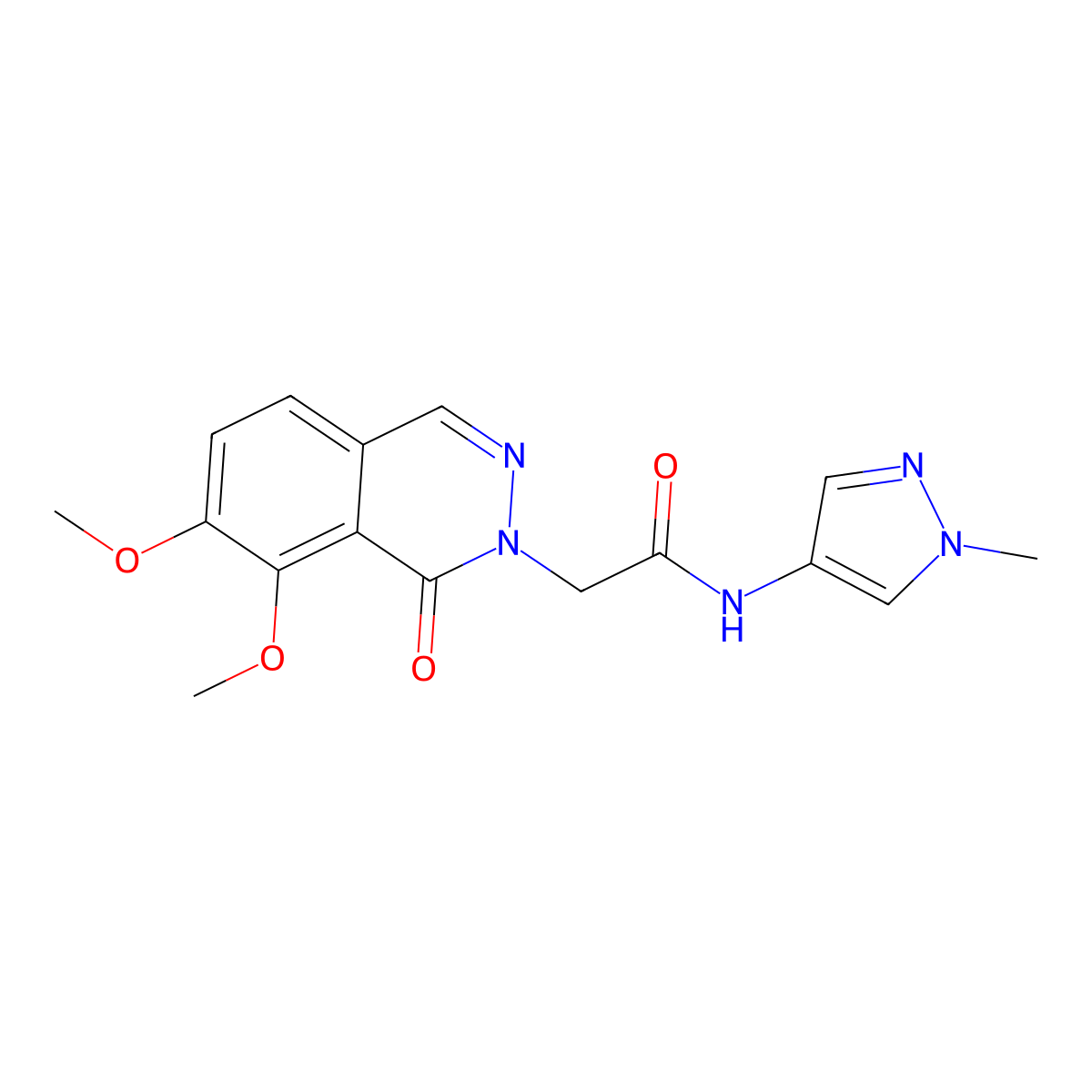 2-(7,8-dimethoxy-1-oxophthalazin-2(1H)-yl)-N-(1-methyl-1H-pyrazol-4-yl)acetamide molecular structure, CAS 1374519-81-9