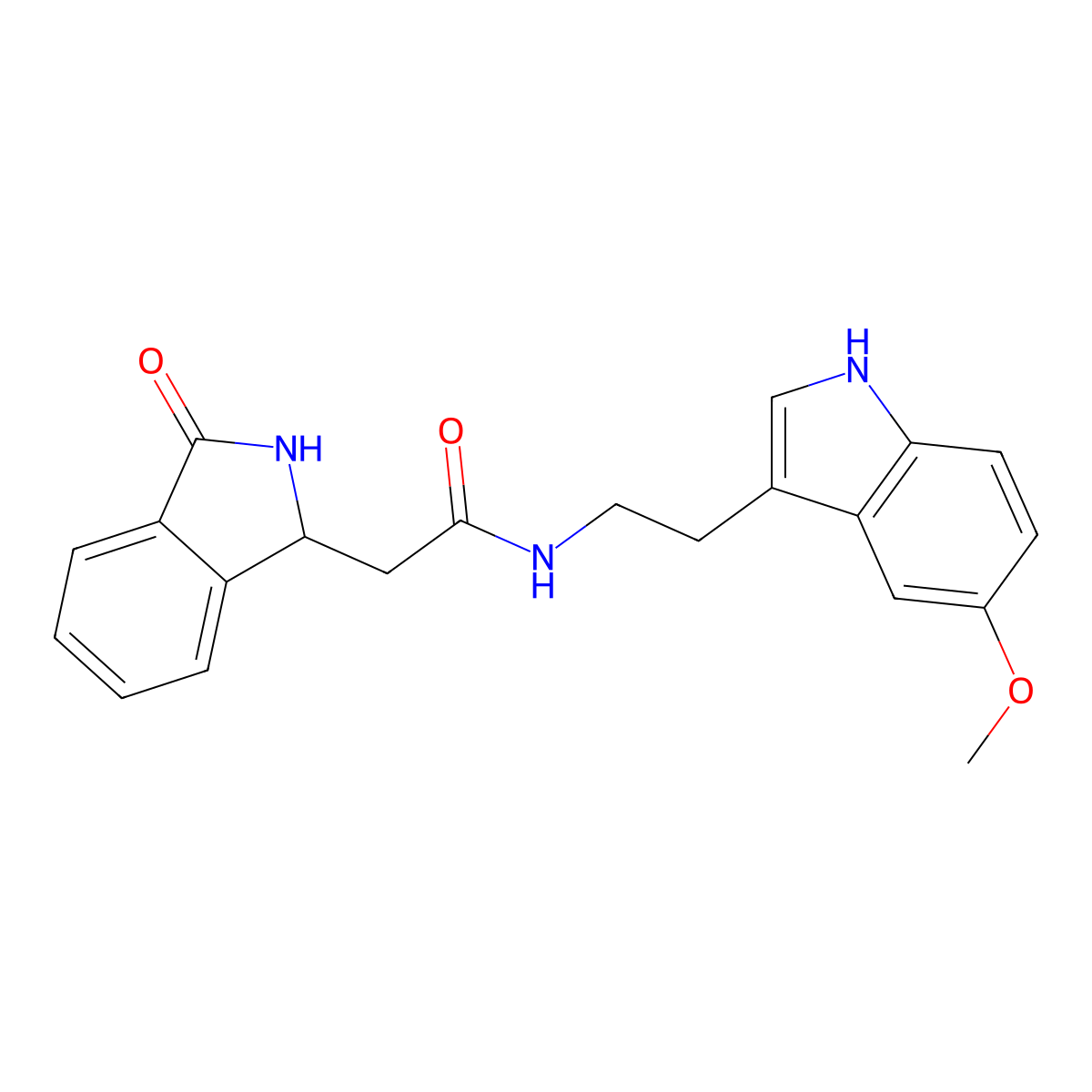 N-[2-(5-methoxy-1H-indol-3-yl)ethyl]-2-(3-oxo-2,3-dihydro-1H-isoindol-1-yl)acetamide molecular structure, CAS 1374520-05-4