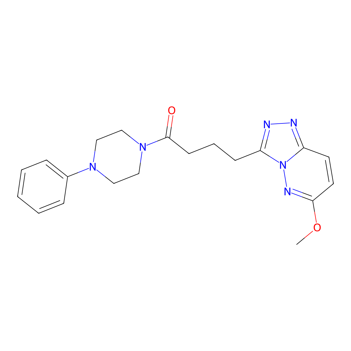 4-(6-Methoxy[1,2,4]triazolo[4,3-b]pyridazin-3-yl)-1-(4-phenylpiperazin-1-yl)butan-1-one molecular structure, CAS 1374520-35-0