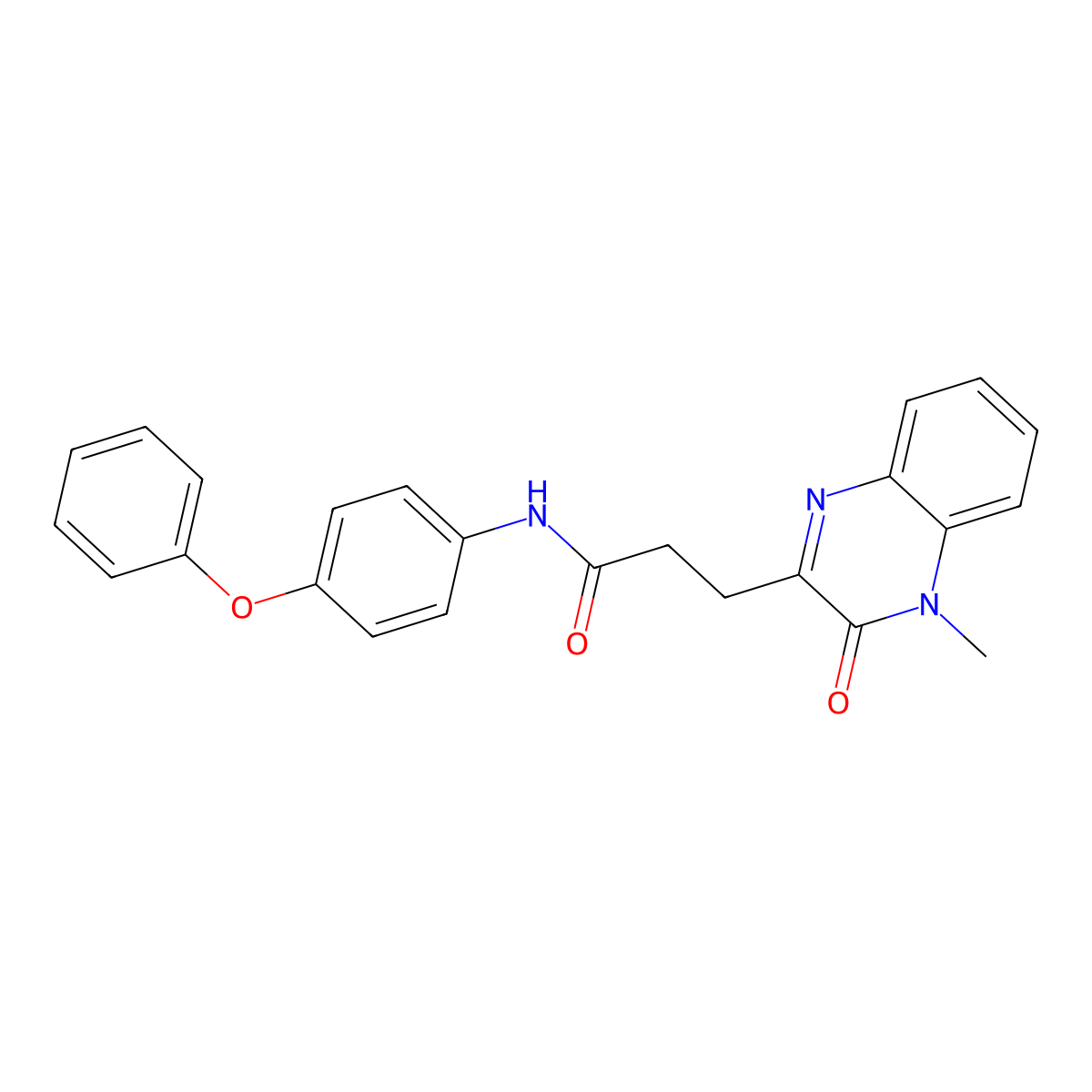 3-(4-methyl-3-oxo-3,4-dihydroquinoxalin-2-yl)-N-(4-phenoxyphenyl)propanamide molecular structure, CAS 1374520-37-2
