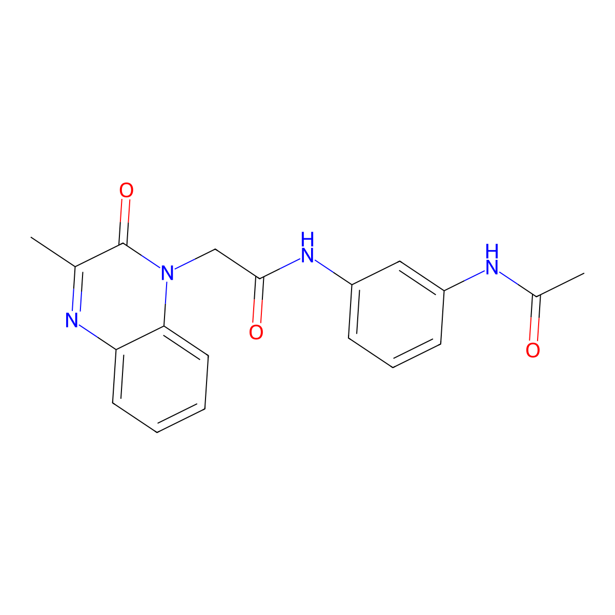 N-(3-acetamidophenyl)-2-(3-methyl-2-oxoquinoxalin-1(2H)-yl)acetamide molecular structure, CAS 1374520-99-6