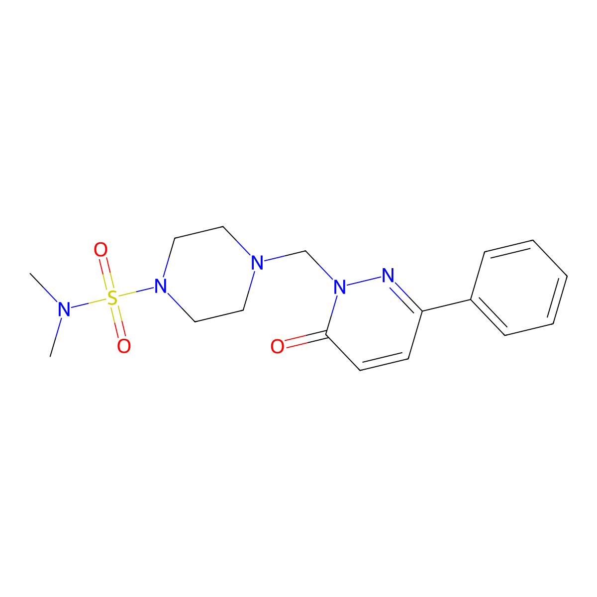 N,N-dimethyl-4-[(6-oxo-3-phenylpyridazin-1(6H)-yl)methyl]piperazine-1-sulfonamide molecular structure, CAS 1374521-11-5