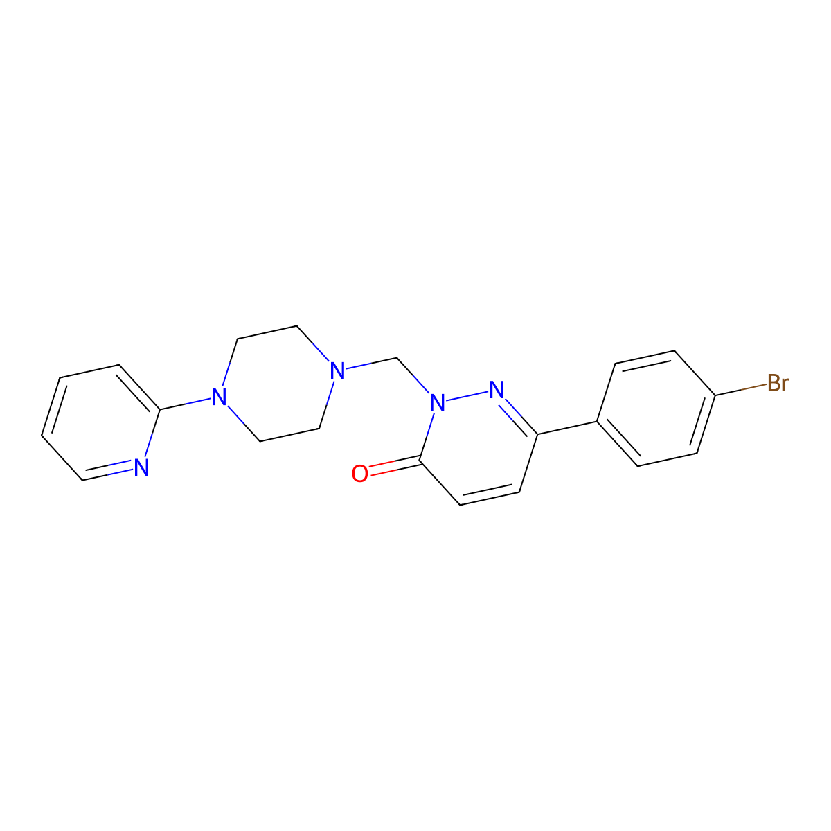 6-(4-bromophenyl)-2-{[4-(pyridin-2-yl)piperazin-1-yl]methyl}pyridazin-3(2H)-one molecular structure, CAS 1374521-96-6