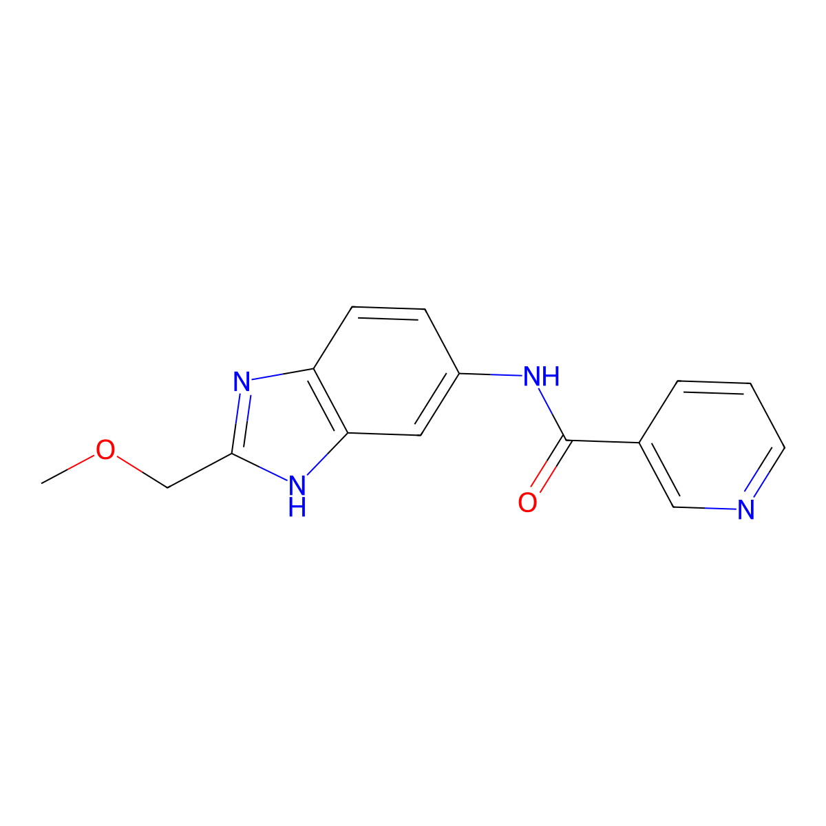 N-[2-(methoxymethyl)-1H-benzimidazol-5-yl]pyridine-3-carboxamide molecular structure, CAS 1374521-97-7
