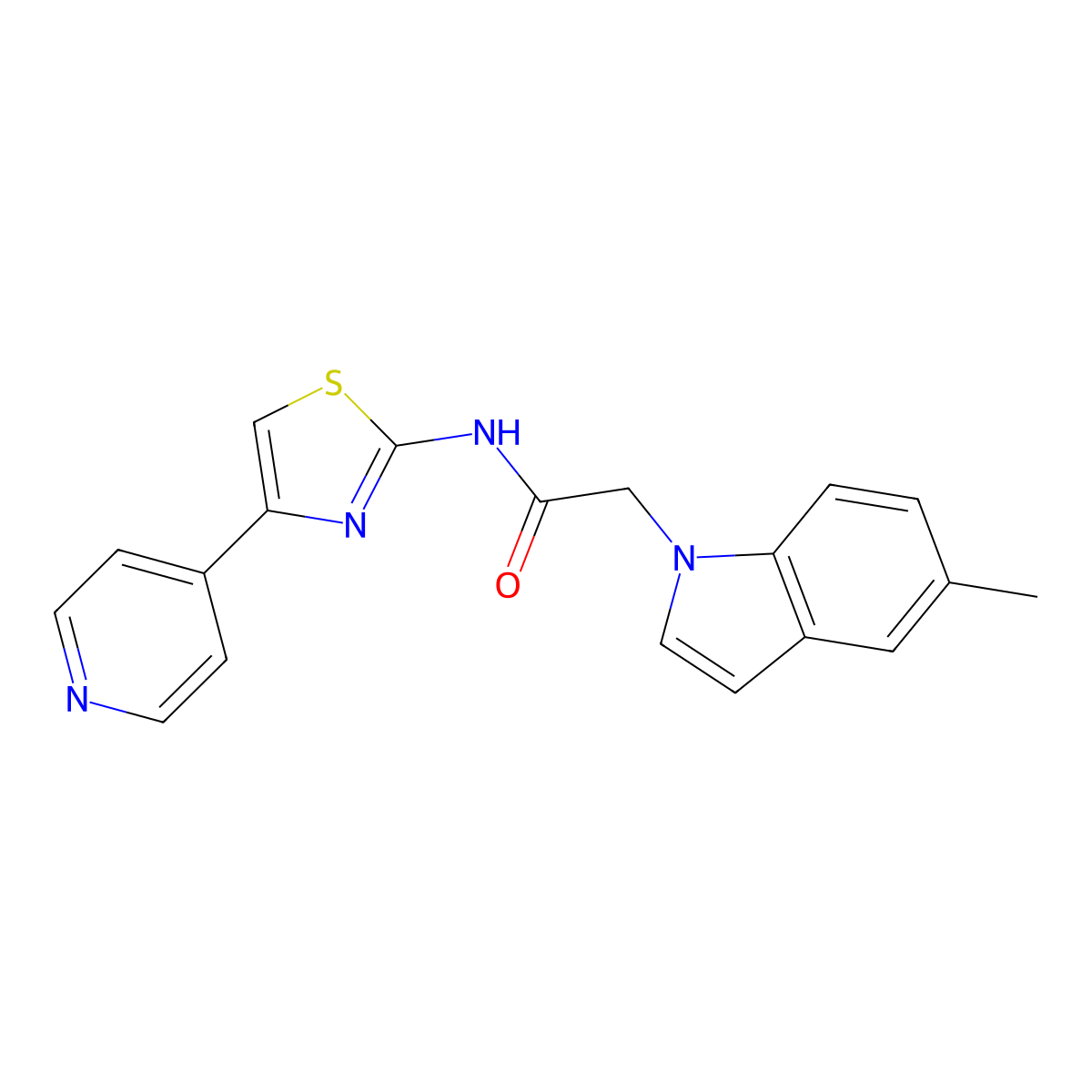 2-(5-methyl-1H-indol-1-yl)-N-[4-(pyridin-4-yl)-1,3-thiazol-2-yl]acetamide molecular structure, CAS 1374522-80-1