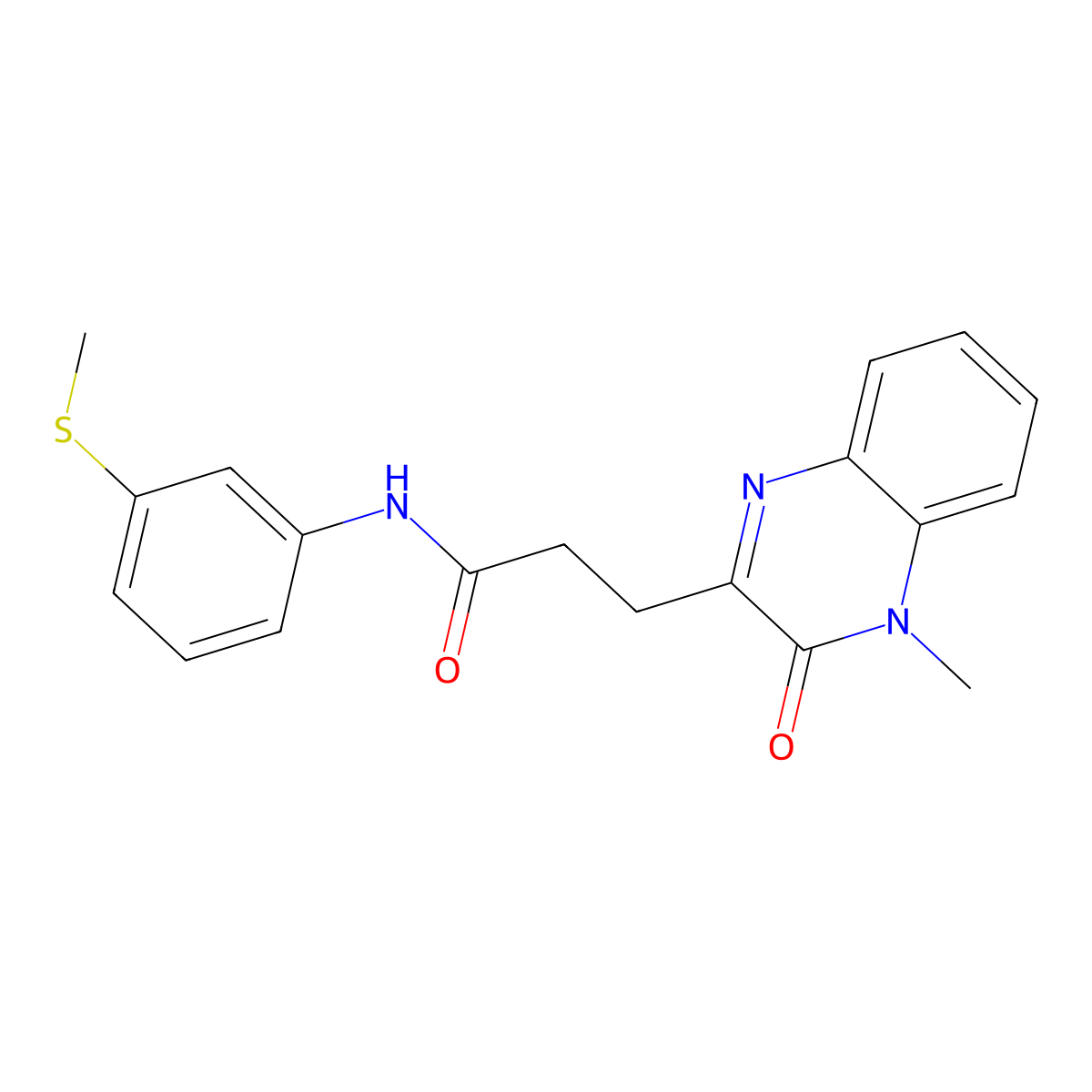 3-(4-methyl-3-oxo-3,4-dihydroquinoxalin-2-yl)-N-(3-(methylthio)phenyl)propanamide molecular structure, CAS 1374522-86-7