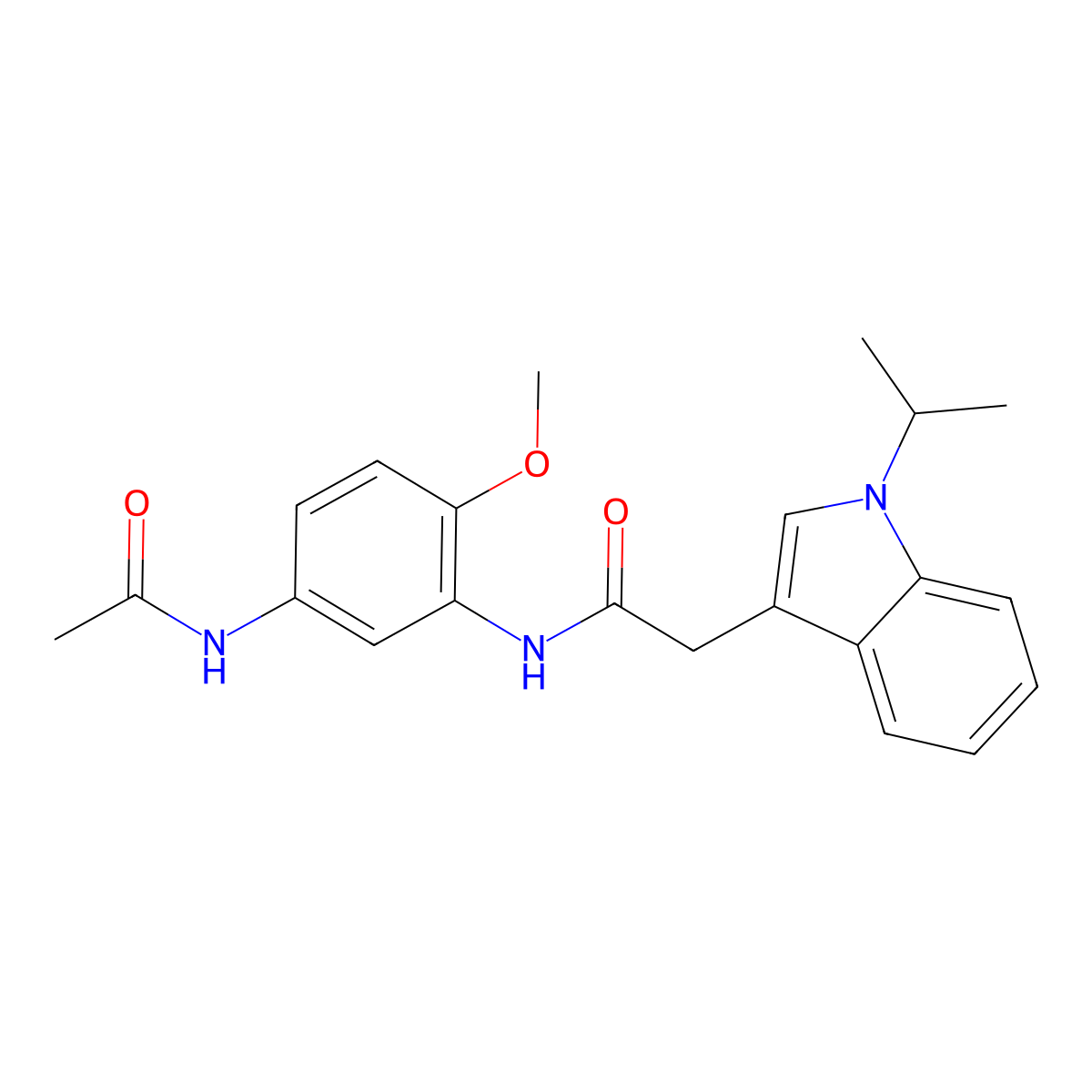 N-[5-(acetylamino)-2-methoxyphenyl]-2-[1-(propan-2-yl)-1H-indol-3-yl]acetamide molecular structure, CAS 1374522-96-9