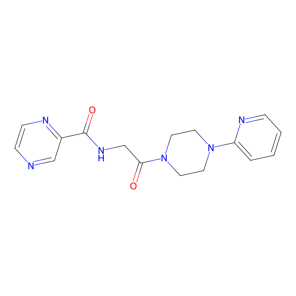 N-{2-oxo-2-[4-(2-pyridyl)piperazino]ethyl}-2-pyrazinecarboxamide molecular structure, CAS 1374523-28-0