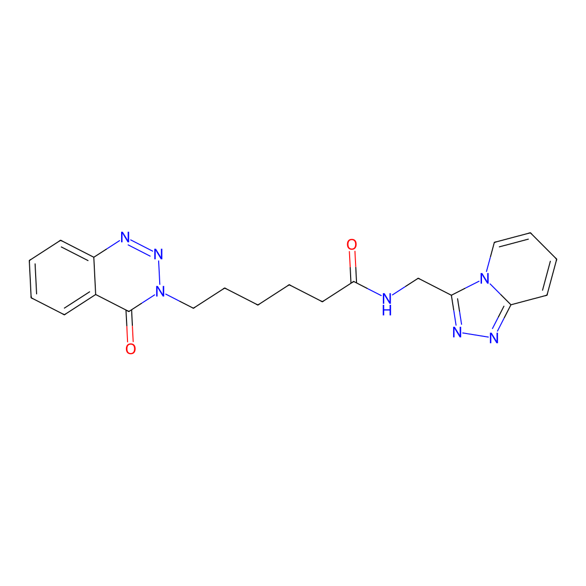 6-(4-oxo-1,2,3-benzotriazin-3(4H)-yl)-N-([1,2,4]triazolo[4,3-a]pyridin-3-ylmethyl)hexanamide molecular structure, CAS 1374523-76-8
