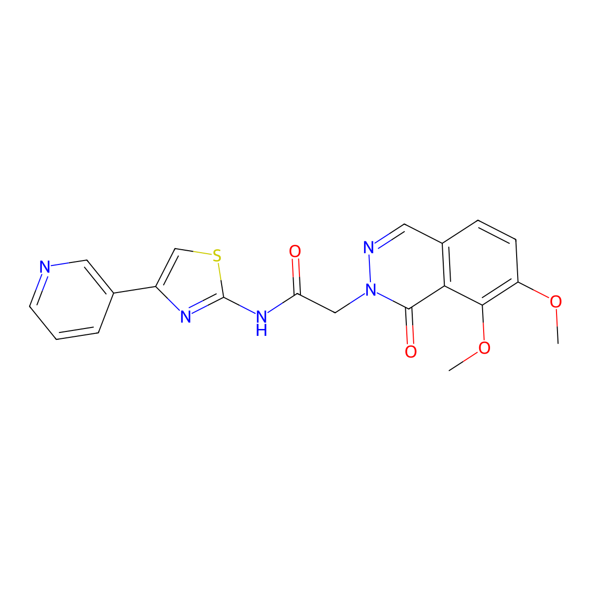 2-(7,8-dimethoxy-1-oxophthalazin-2(1H)-yl)-N-(4-(pyridin-3-yl)thiazol-2-yl)acetamide molecular structure, CAS 1374523-79-1