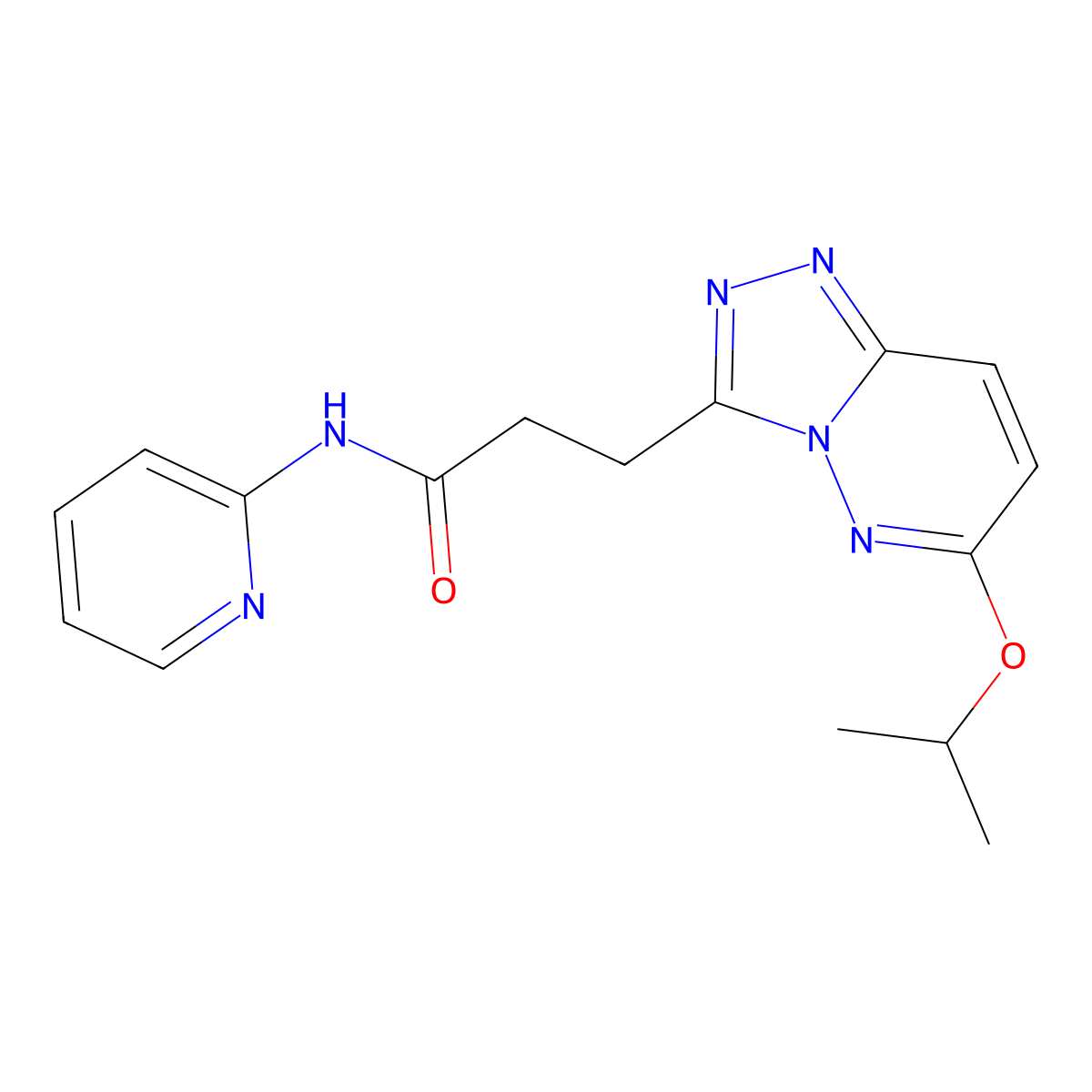 3-(6-isopropoxy-[1,2,4]triazolo[4,3-b]pyridazin-3-yl)-N-(pyridin-2-yl)propanamide molecular structure, CAS 1374524-18-1