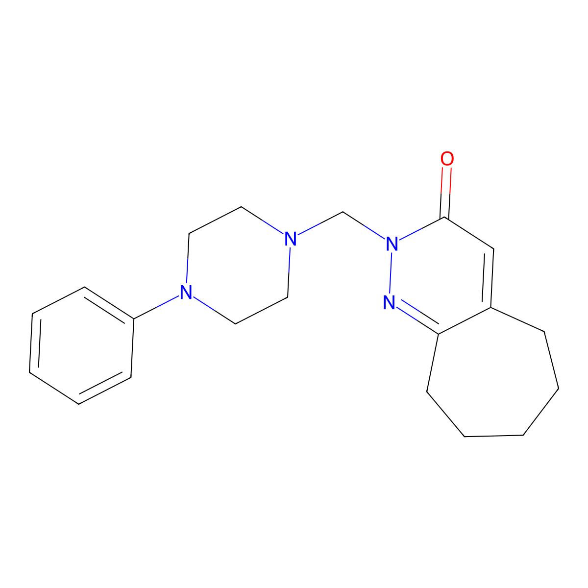 2-[(4-phenylpiperazin-1-yl)methyl]-2,5,6,7,8,9-hexahydro-3H-cyclohepta[c]pyridazin-3-one molecular structure, CAS 1374524-23-8