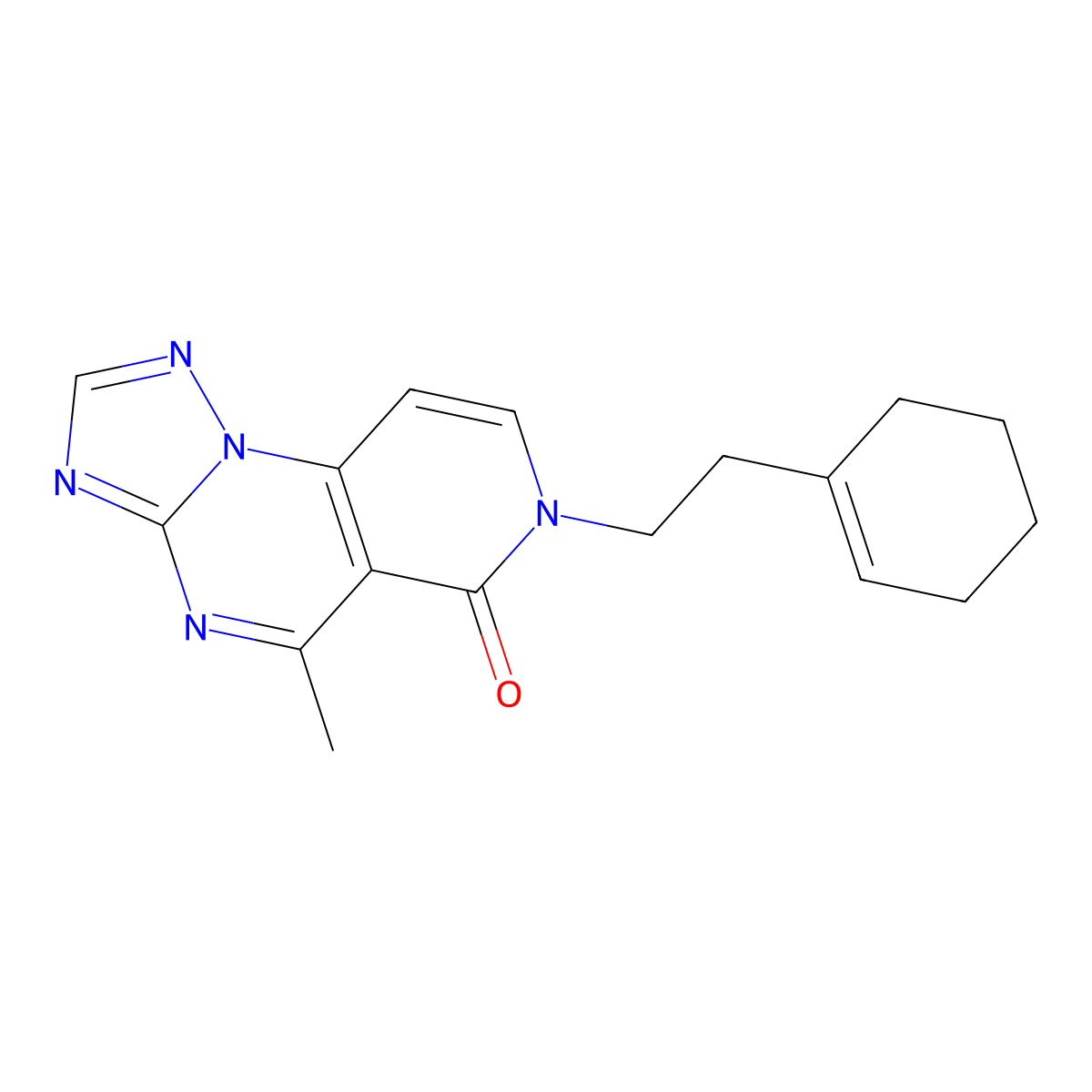 7-[2-(1-cyclohexenyl)ethyl]-5-methylpyrido[3,4-e][1,2,4]triazolo[1,5-a]pyrimidin-6(7H)-one molecular structure, CAS 1374524-24-9