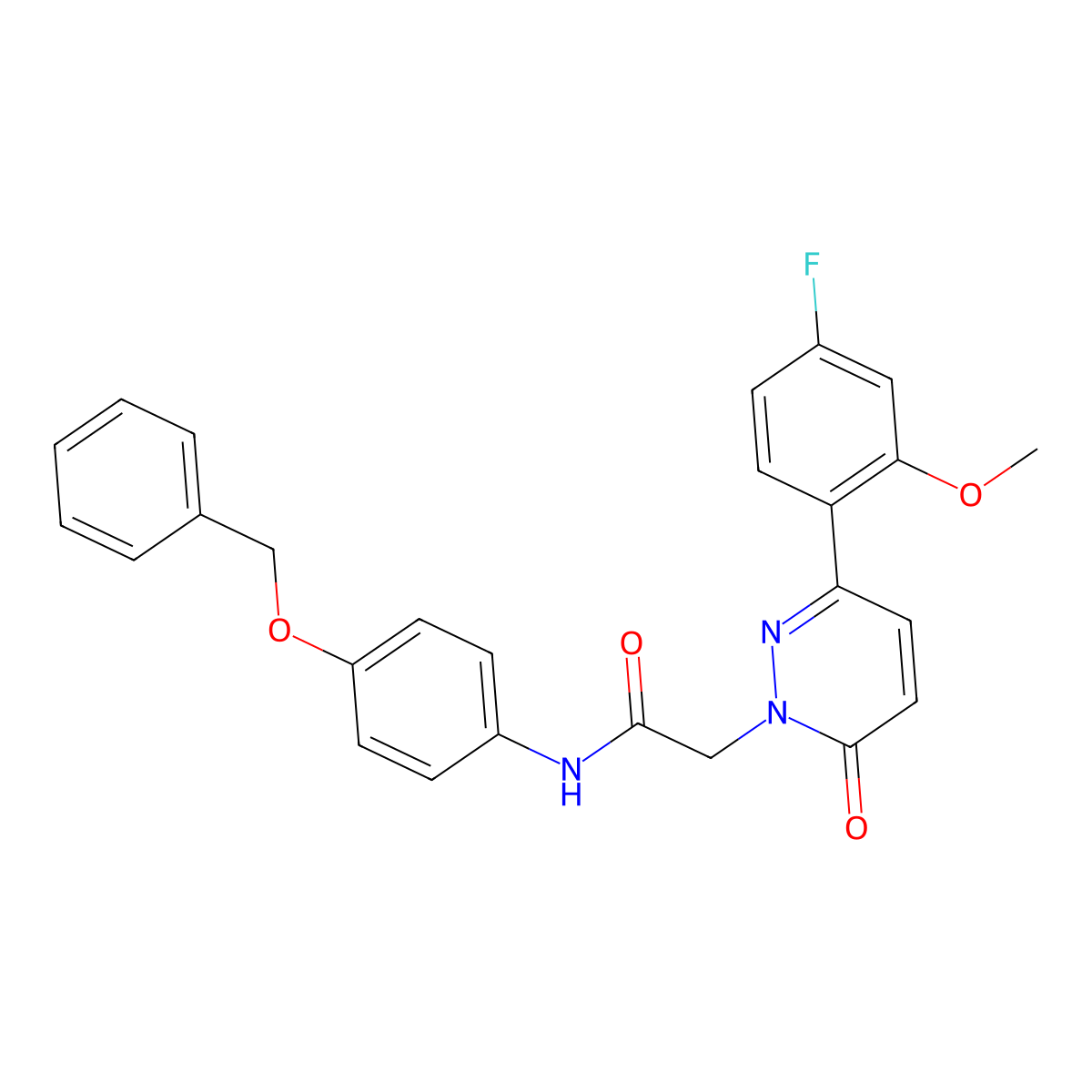 N-[4-(benzyloxy)phenyl]-2-[3-(4-fluoro-2-methoxyphenyl)-6-oxopyridazin-1(6H)-yl]acetamide molecular structure, CAS 1374524-38-5