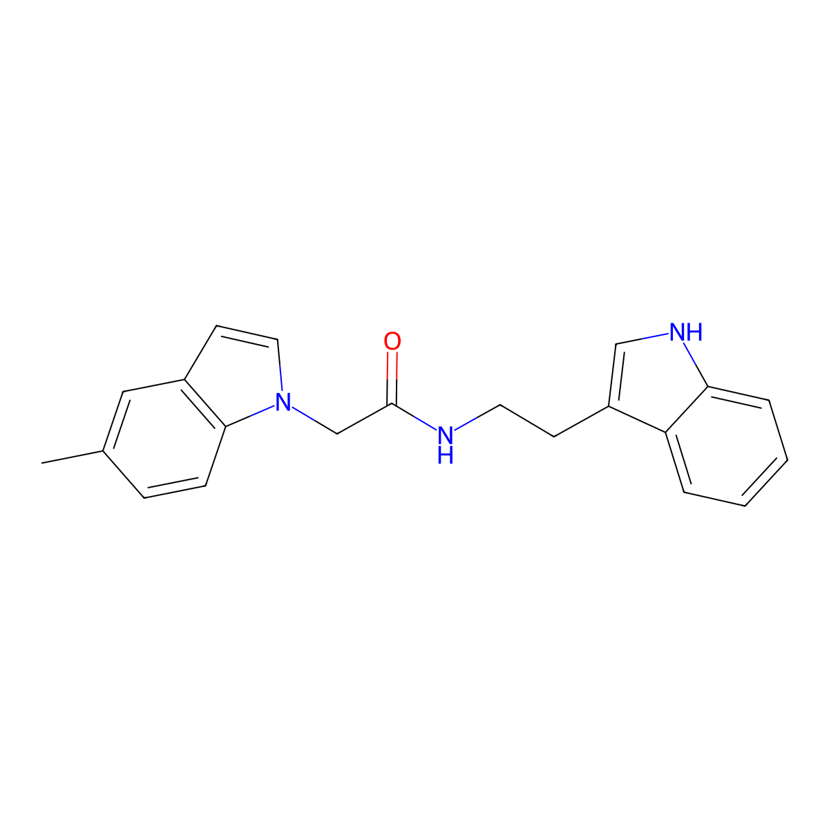 N-[2-(1H-indol-3-yl)ethyl]-2-(5-methyl-1H-indol-1-yl)acetamide molecular structure, CAS 1374524-63-6