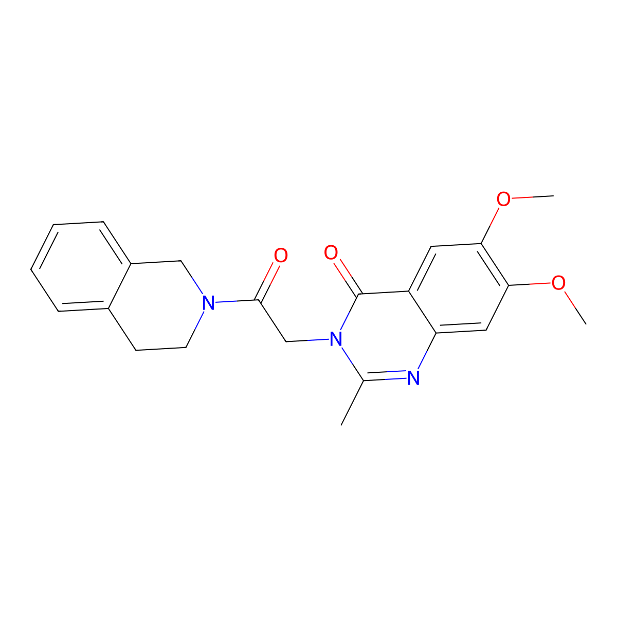 3-[2-(3,4-dihydroisoquinolin-2(1H)-yl)-2-oxoethyl]-6,7-dimethoxy-2-methylquinazolin-4(3H)-one molecular structure, CAS 1374524-80-7