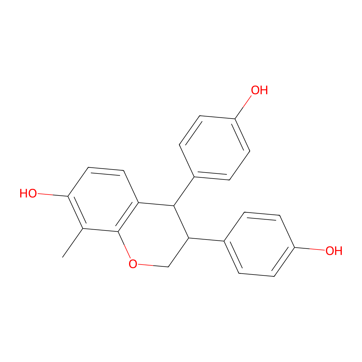 (3S,4R)-3,4-bis(4-hydroxyphenyl)-8-methyl-3,4-dihydro-2H-chromen-7-ol molecular structure, CAS 1374524-84-1