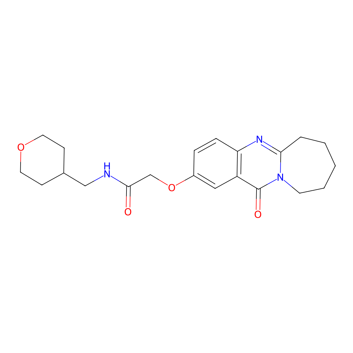 2-[(12-oxo-6,7,8,9,10,12-hexahydroazepino[2,1-b]quinazolin-2-yl)oxy]-N-(tetrahydro-2H-pyran-4-ylmethyl)acetamide molecular structure, CAS 1374524-94-3
