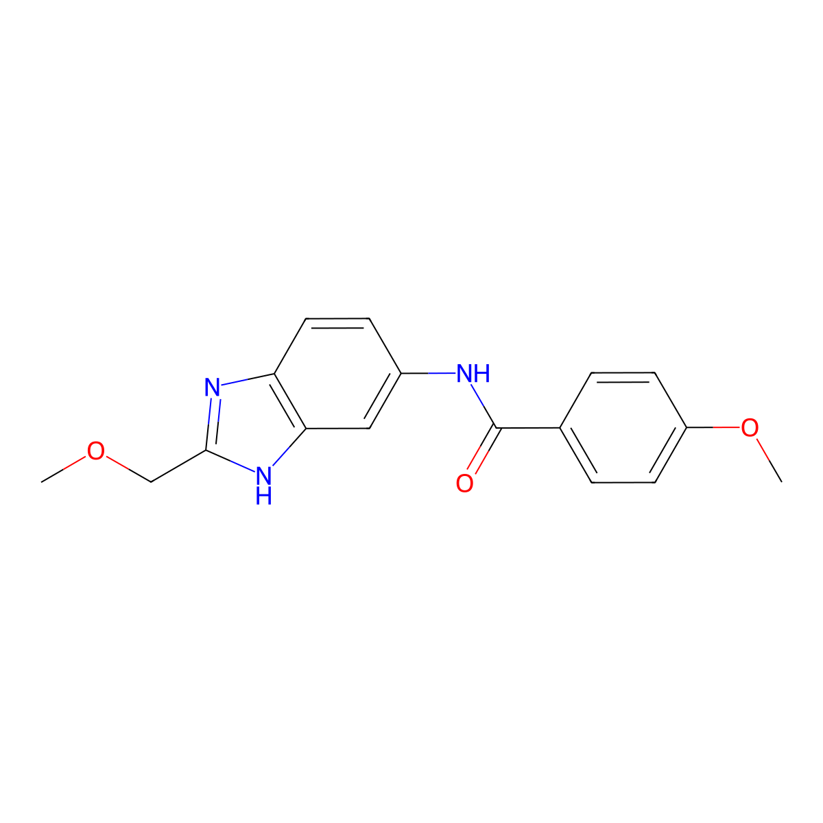 4-methoxy-N-[2-(methoxymethyl)-1H-benzimidazol-5-yl]benzamide molecular structure, CAS 1374524-99-8
