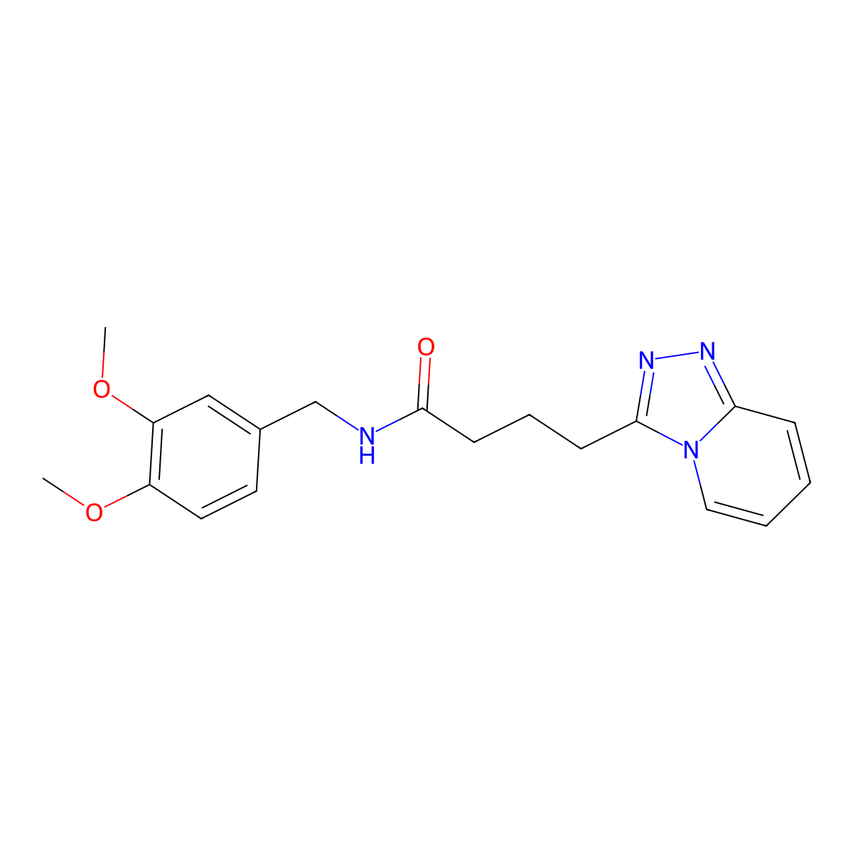 4-([1,2,4]triazolo[4,3-a]pyridin-3-yl)-N-(3,4-dimethoxybenzyl)butanamide molecular structure, CAS 1374525-09-3