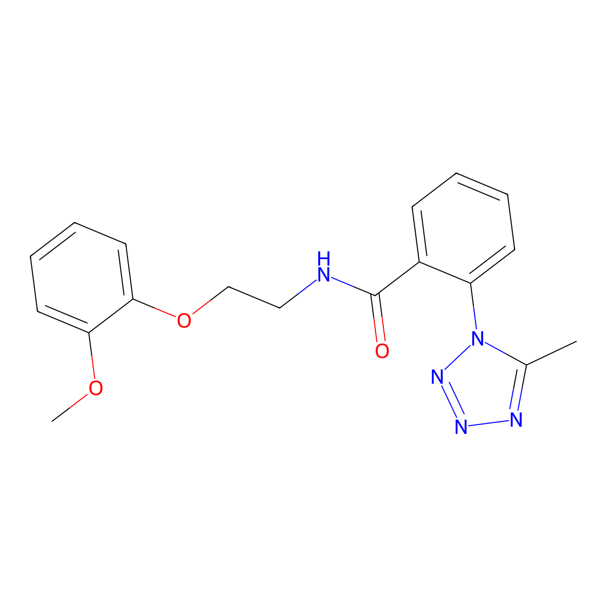 N-[2-(2-methoxyphenoxy)ethyl]-2-(5-methyl-1H-tetrazol-1-yl)benzamide molecular structure, CAS 1374525-14-0