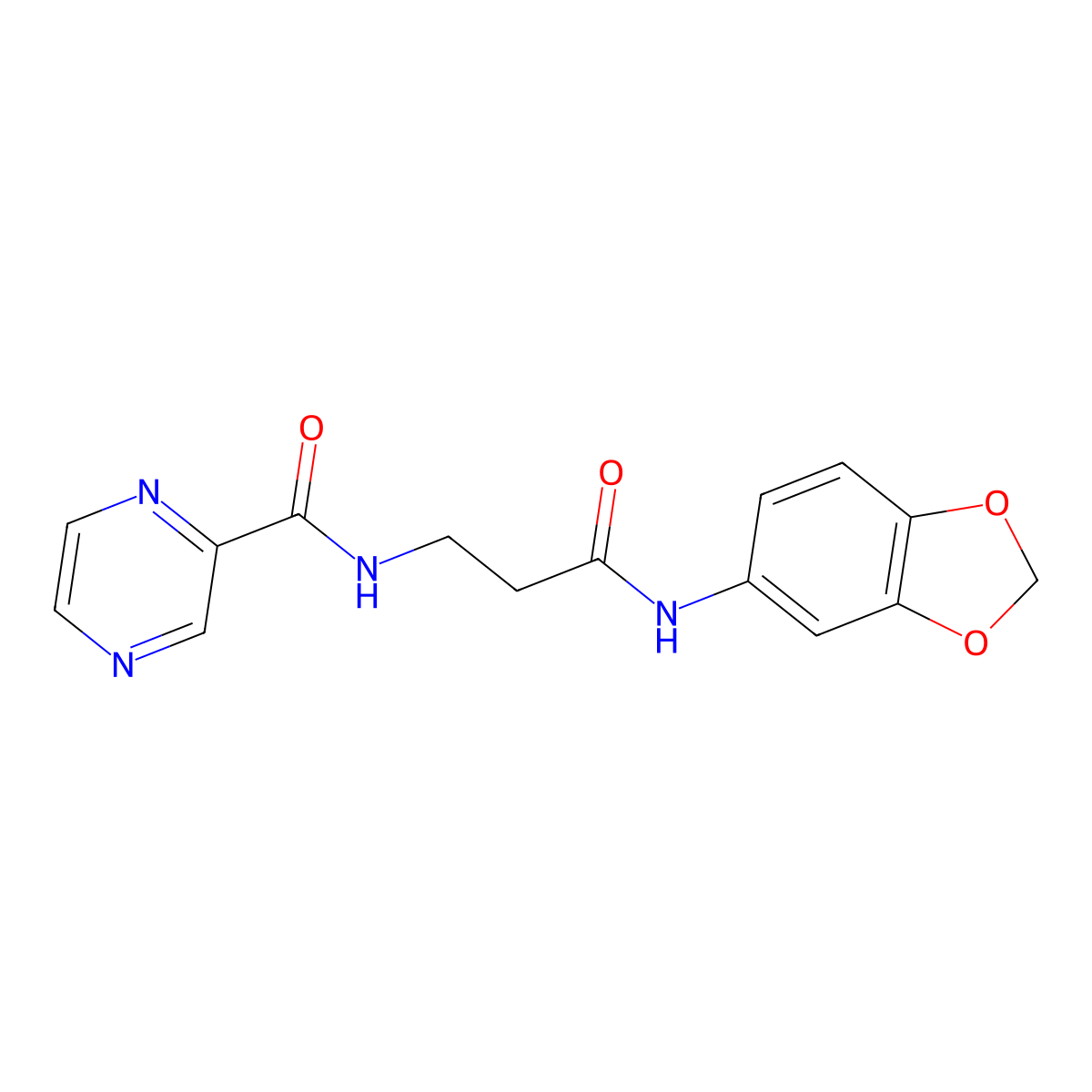 N-[3-(1,3-benzodioxol-5-ylamino)-3-oxopropyl]pyrazine-2-carboxamide molecular structure, CAS 1374525-19-5