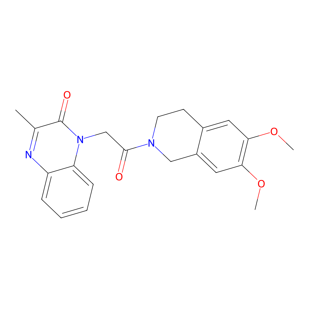 1-(2-(6,7-dimethoxy-3,4-dihydroisoquinolin-2(1H)-yl)-2-oxoethyl)-3-methylquinoxalin-2(1H)-one molecular structure, CAS 1374525-20-8