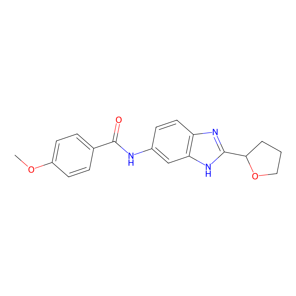 4-methoxy-N-[2-(tetrahydrofuran-2-yl)-1H-benzimidazol-5-yl]benzamide molecular structure, CAS 1374525-23-1