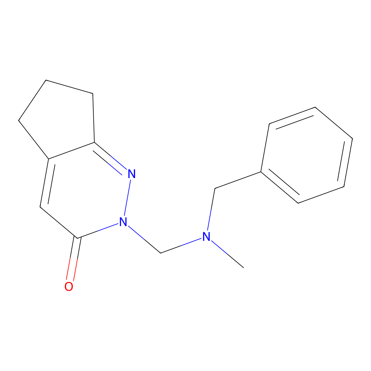 2-{[benzyl(methyl)amino]methyl}-2,5,6,7-tetrahydro-3H-cyclopenta[c]pyridazin-3-one molecular structure, CAS 1374525-41-3