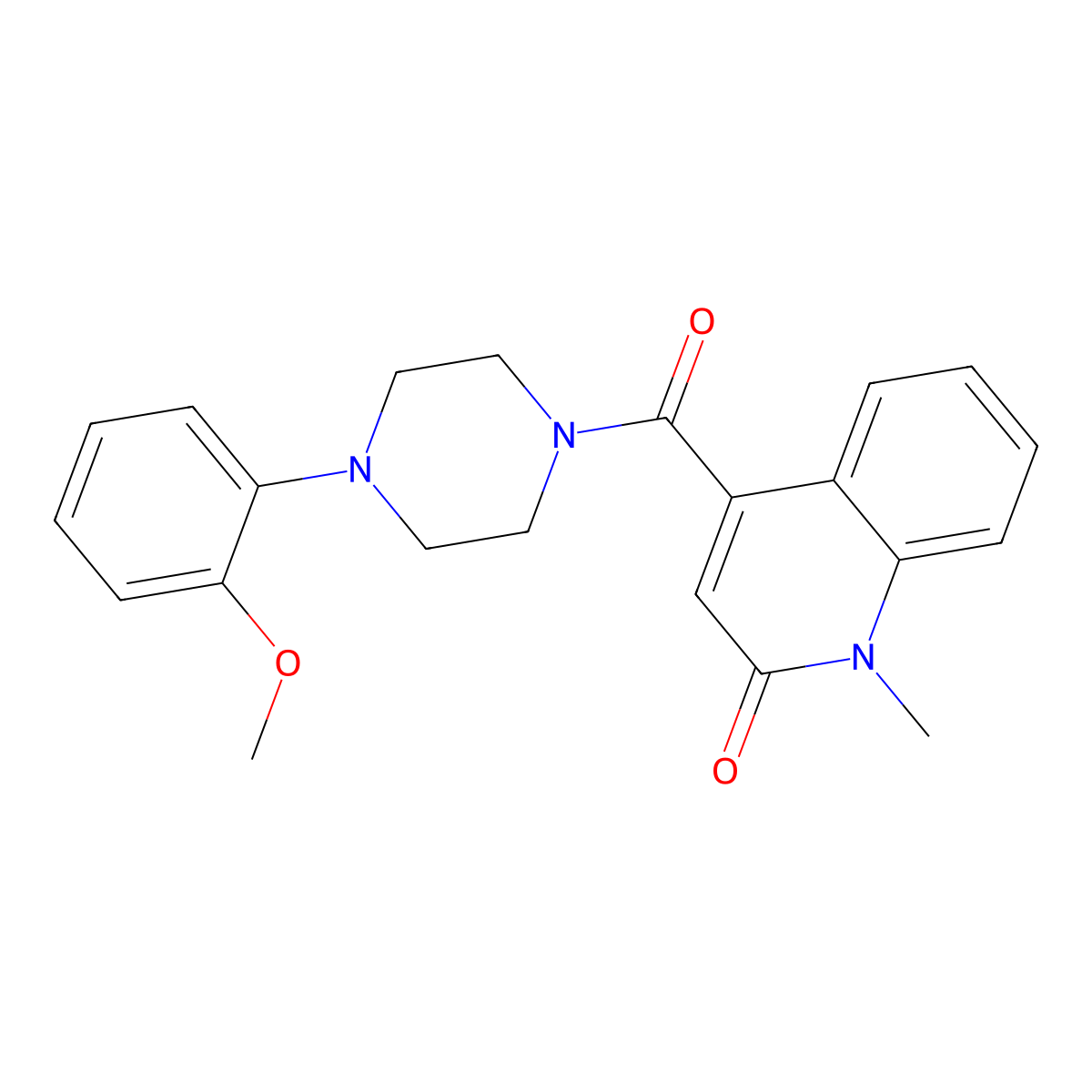 4-{[4-(2-methoxyphenyl)piperazino]carbonyl}-1-methyl-2(1H)-quinolinone molecular structure, CAS 1374525-48-0
