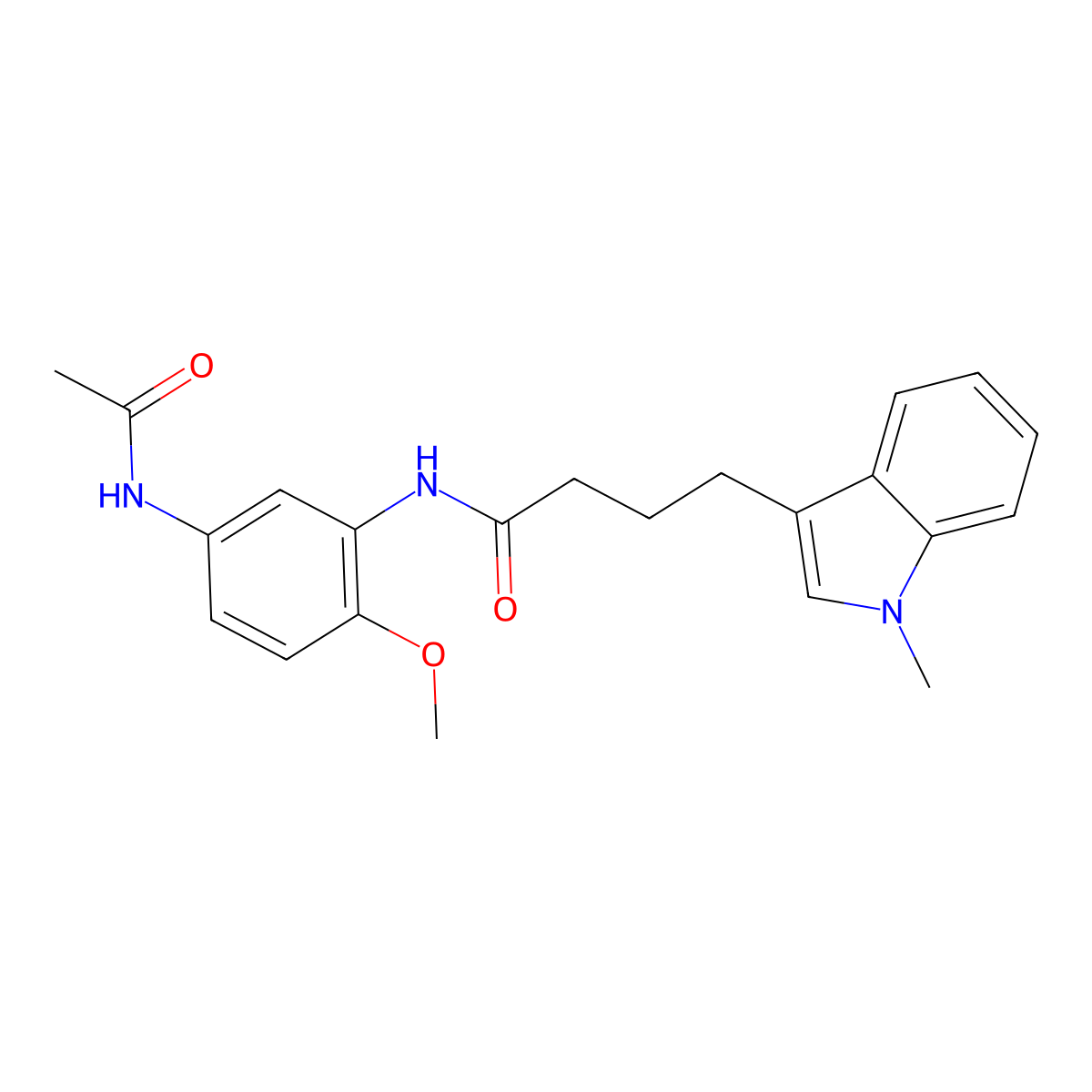 N-[5-(acetylamino)-2-methoxyphenyl]-4-(1-methyl-1H-indol-3-yl)butanamide molecular structure, CAS 1374525-53-7