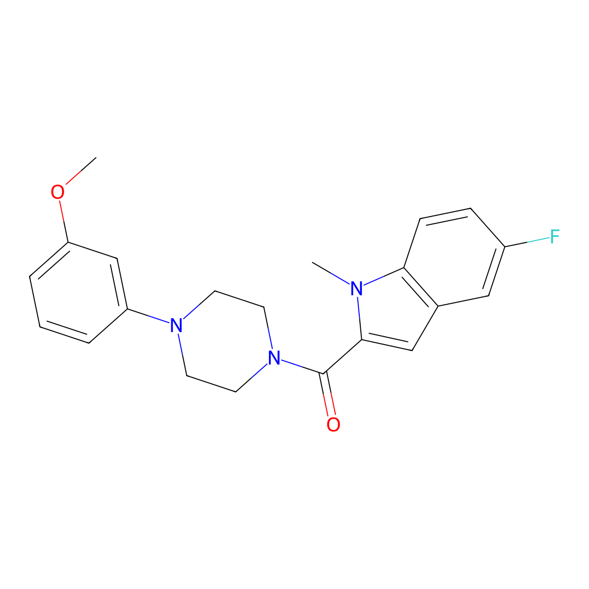 (5-fluoro-1-methyl-1H-indol-2-yl)[4-(3-methoxyphenyl)piperazin-1-yl]methanone molecular structure, CAS 1374525-67-3