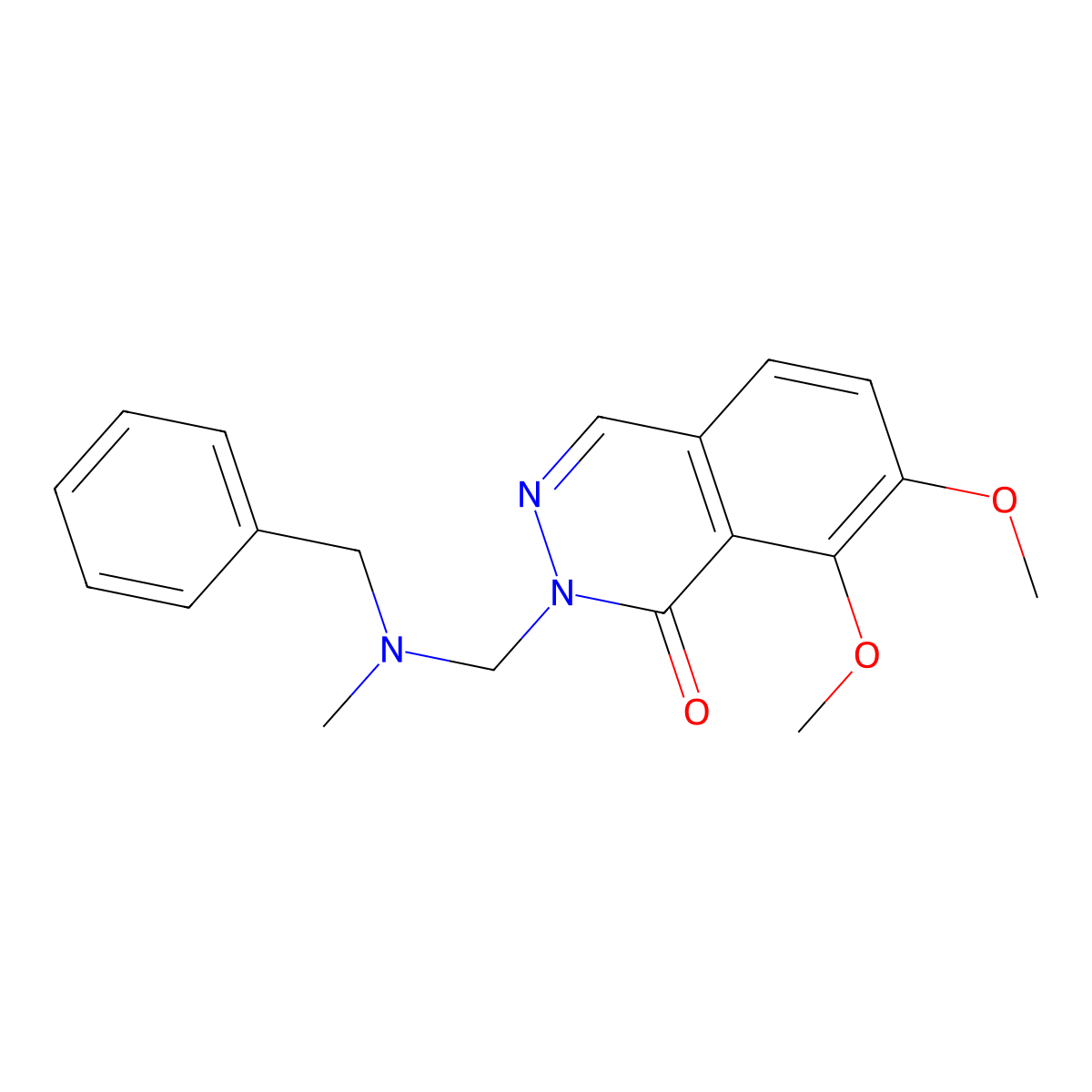 2-{[benzyl(methyl)amino]methyl}-7,8-dimethoxyphthalazin-1(2H)-one molecular structure, CAS 1374525-68-4