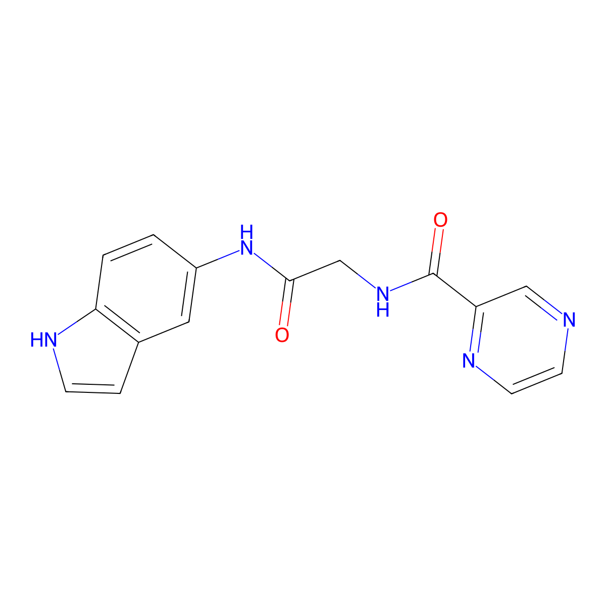 N-[2-(1H-indol-5-ylamino)-2-oxoethyl]pyrazine-2-carboxamide molecular structure, CAS 1374526-47-2