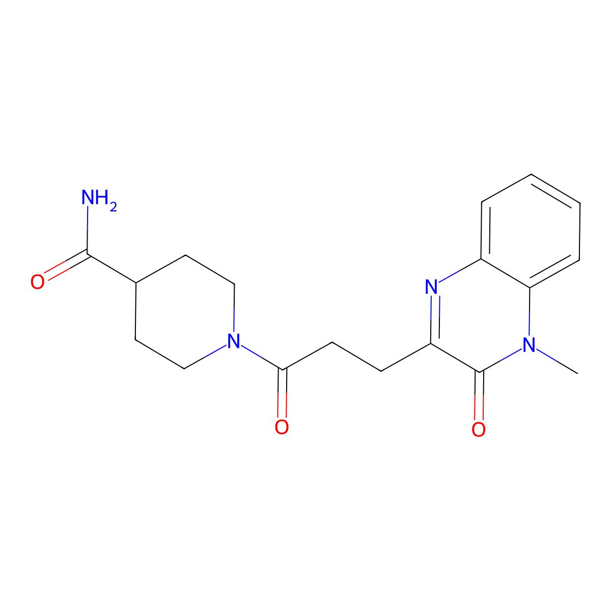 1-(3-(4-Methyl-3-oxo-3,4-dihydroquinoxalin-2-yl)propanoyl)piperidine-4-carboxamide molecular structure, CAS 1374526-60-9