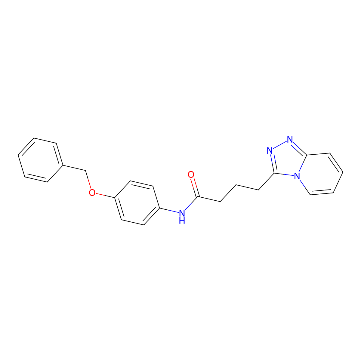4-([1,2,4]triazolo[4,3-a]pyridin-3-yl)-N-(4-(benzyloxy)phenyl)butanamide molecular structure, CAS 1374526-66-5