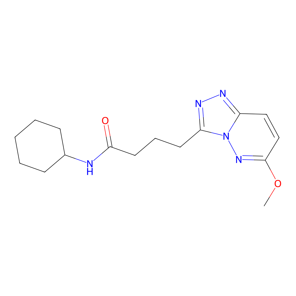 N-cyclohexyl-4-(6-methoxy-[1,2,4]triazolo[4,3-b]pyridazin-3-yl)butanamide molecular structure, CAS 1374527-08-8