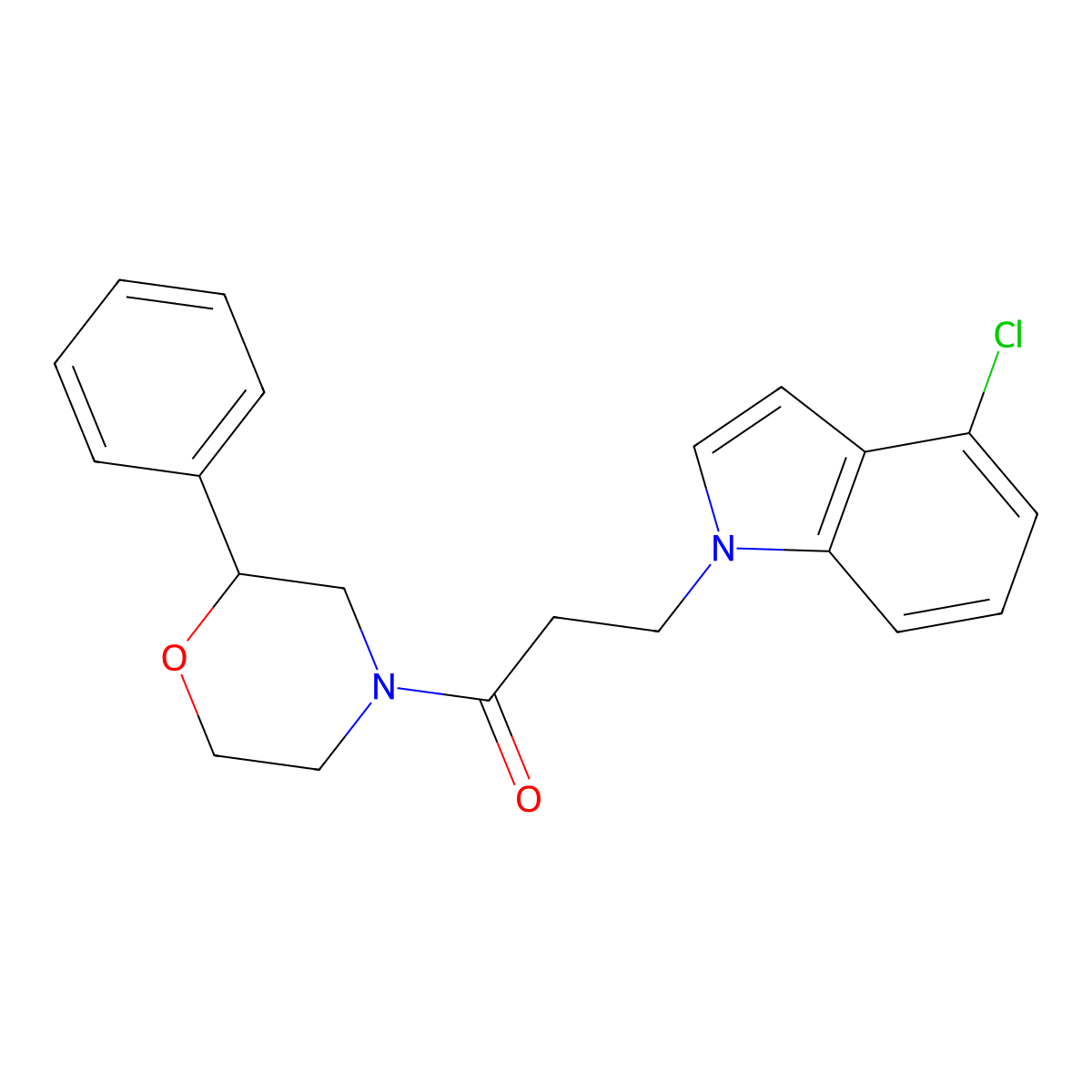 3-(4-chloro-1H-indol-1-yl)-1-(2-phenylmorpholin-4-yl)propan-1-one molecular structure, CAS 1374527-40-8